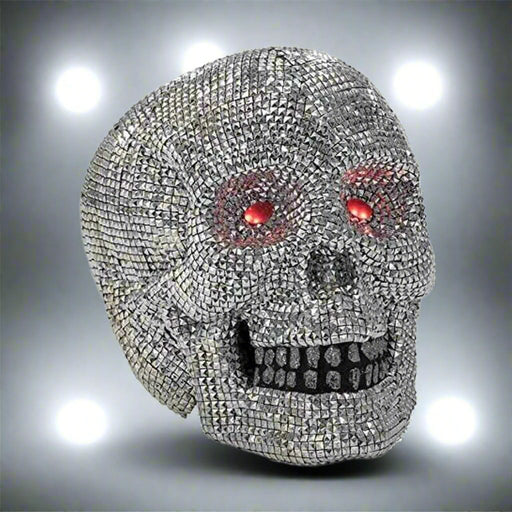 Halloween Decoration - Silver Skull with Lights - Little and Giant Explorers