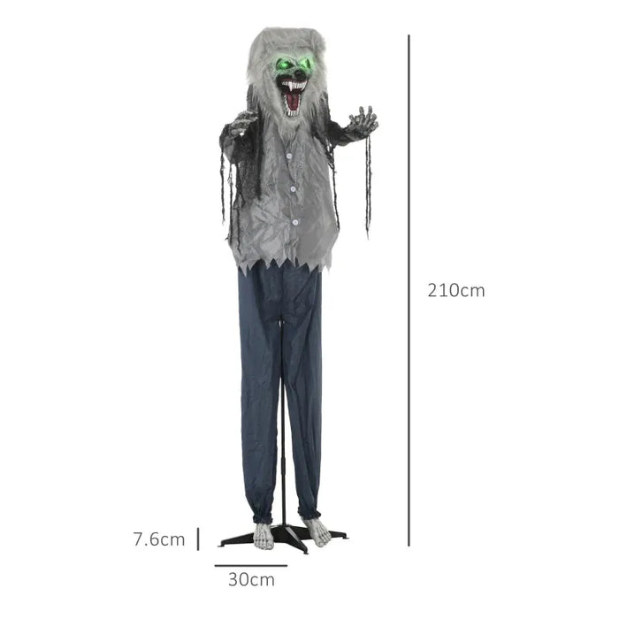 Halloween Decoration Skeleton Werewolf - Animatronic with Sound Activation - Little and Giant Explorers HOMCOM