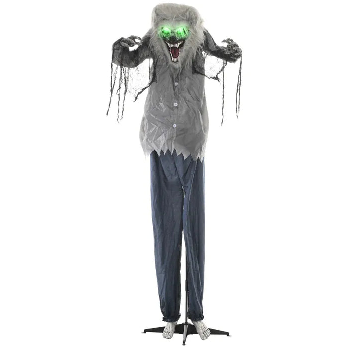 Halloween Decoration Skeleton Werewolf - Animatronic with Sound Activation - Little and Giant Explorers HOMCOM