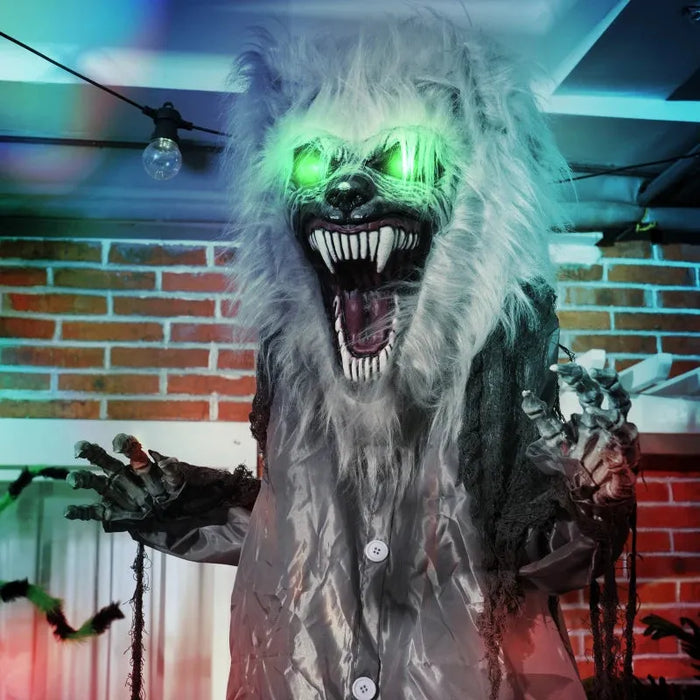 Halloween Decoration Skeleton Werewolf - Animatronic with Sound Activation - Little and Giant Explorers HOMCOM