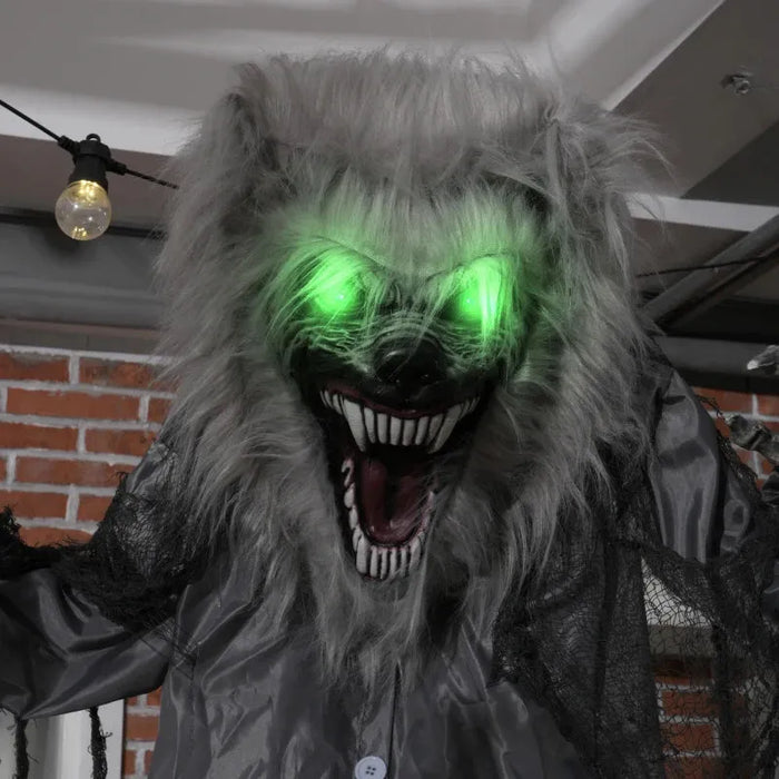 Halloween Decoration Skeleton Werewolf - Animatronic with Sound Activation - Little and Giant Explorers HOMCOM