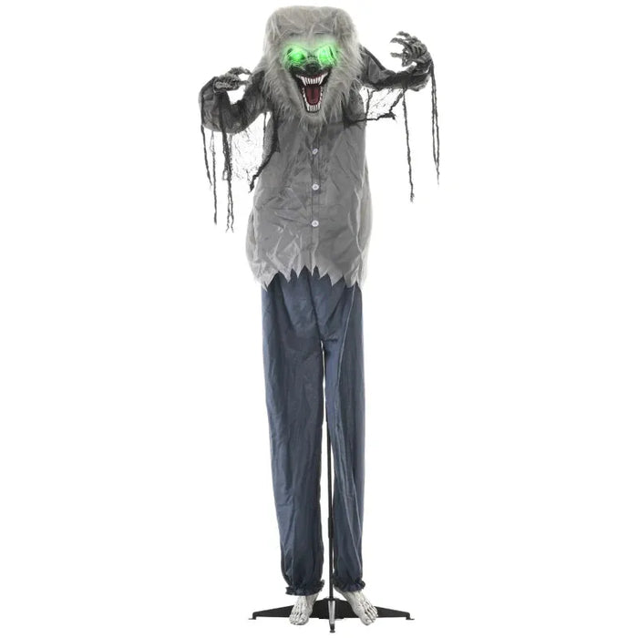 Halloween Decoration Skeleton Werewolf - Animatronic with Sound Activation - Little and Giant Explorers HOMCOM