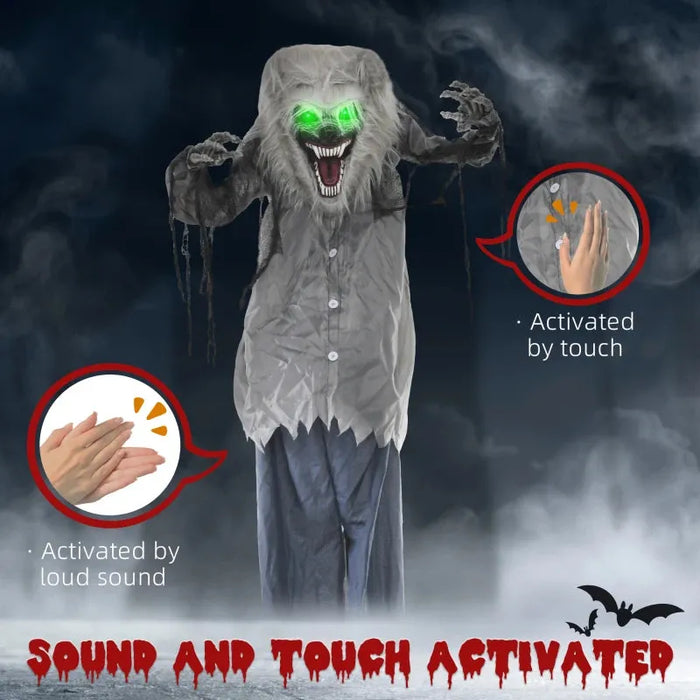 Halloween Decoration Skeleton Werewolf - Animatronic with Sound Activation - Little and Giant Explorers HOMCOM