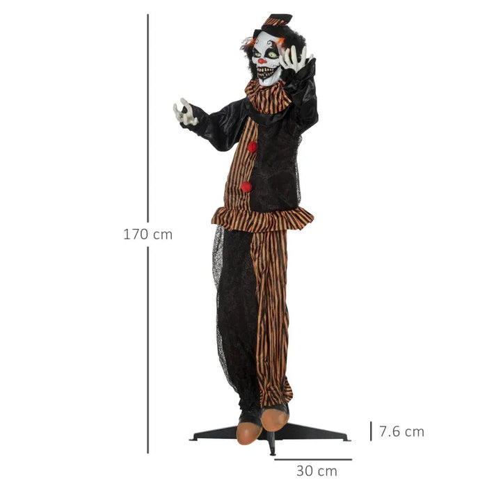 Halloween Decoration Talking Circus Clown - Animatronic with Sound - Little and Giant Explorers Outsunny