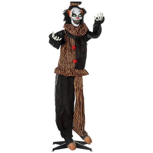 Halloween Decoration Talking Circus Clown - Animatronic with Sound - Little and Giant Explorers Outsunny