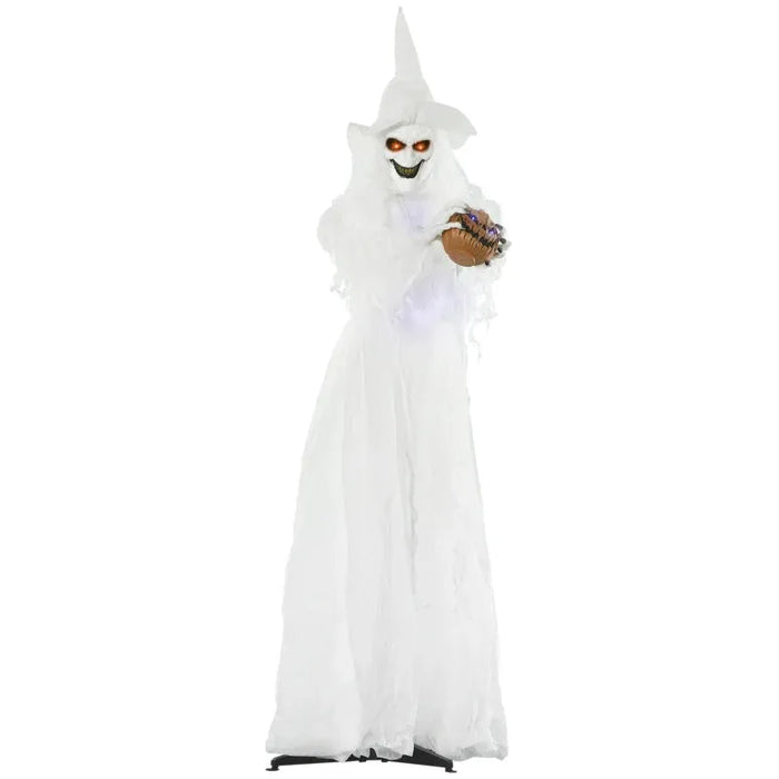 Halloween Decoration - White Witch with Light Up Eyes and Body - Little and Giant Explorers Outsunny