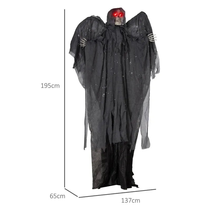 Halloween Decoration Winged Grim Reaper - Animatronic with Sound Activation - Little and Giant Explorers HOMCOM