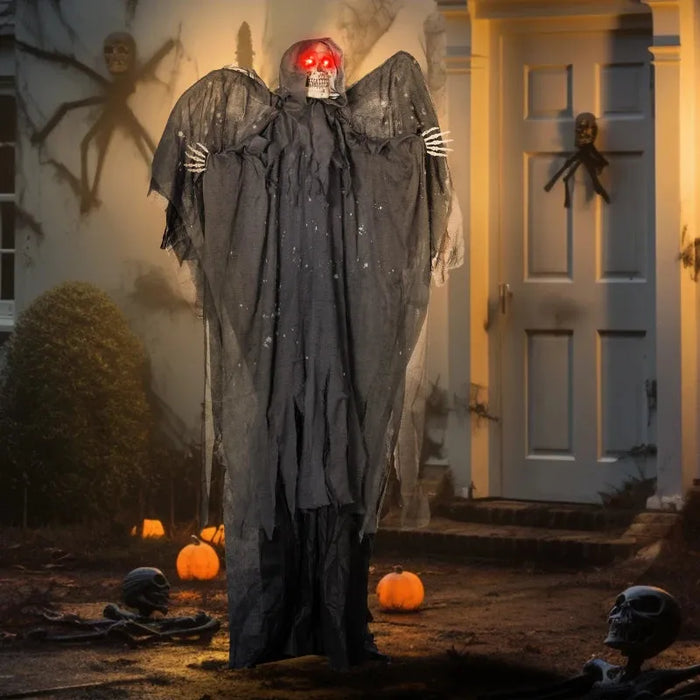 Halloween Decoration Winged Grim Reaper - Animatronic with Sound Activation - Little and Giant Explorers HOMCOM