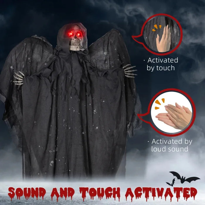 Halloween Decoration Winged Grim Reaper - Animatronic with Sound Activation - Little and Giant Explorers HOMCOM