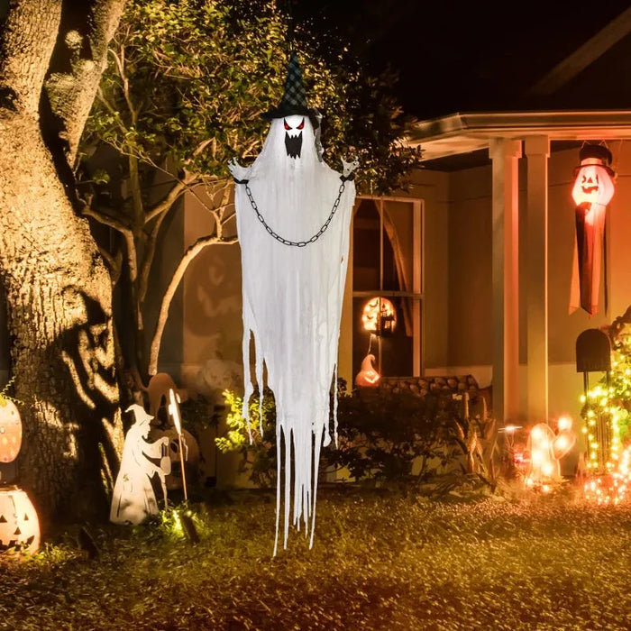 Halloween Hanging Ghost - Animatronic with Sound Activation - Little and Giant Explorers HOMCOM