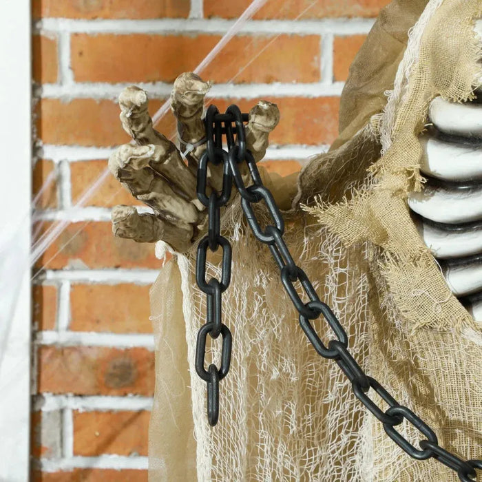 Halloween Hanging Skeleton - Animatronic with Sound Activation - Little and Giant Explorers HOMCOM