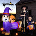 Halloween Inflatable Dachshund Dog with Pumpkin - Little and Giant Explorers Costway