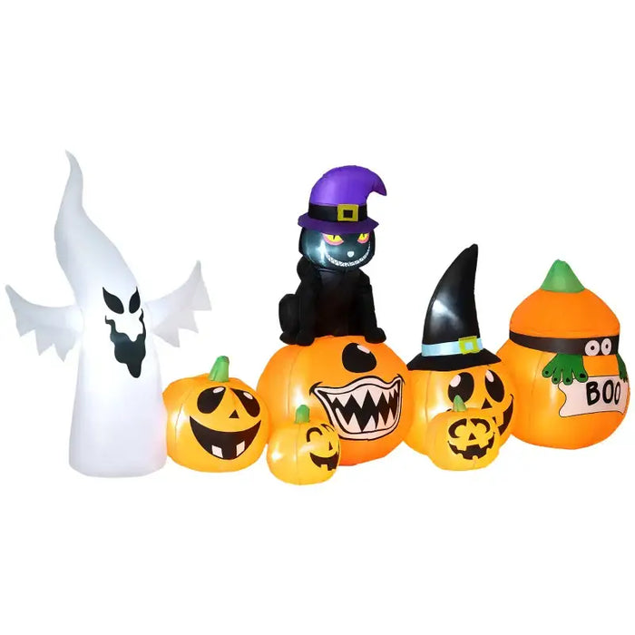 Halloween Inflatable Pumpkins, Ghosts and Cats – 240cm Wide | Built-In LEDs OUTSUNNY - Little and Giant Explorers Outsunny
