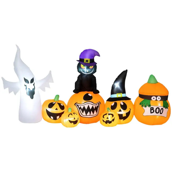 Halloween Inflatable Pumpkins, Ghosts and Cats – 240cm Wide | Built-In LEDs OUTSUNNY - Little and Giant Explorers Outsunny
