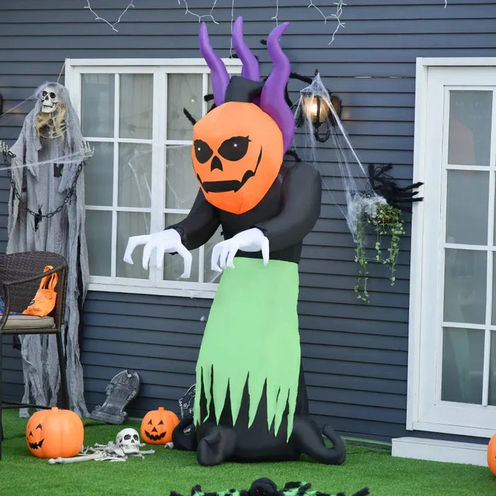 Halloween Pumpkin Ghost Inflatable with LEDs - Little and Giant Explorers HOMCOM