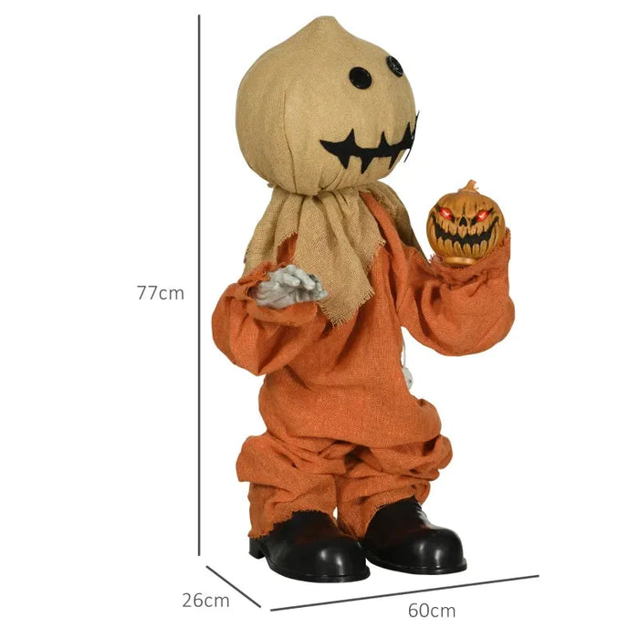 Halloween Scarecrow Decoration with Sound Activation and Light Up Eyes - Little and Giant Explorers HOMCOM