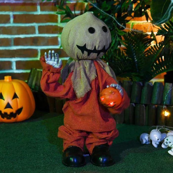 Halloween Scarecrow Decoration with Sound Activation and Light Up Eyes - Little and Giant Explorers HOMCOM