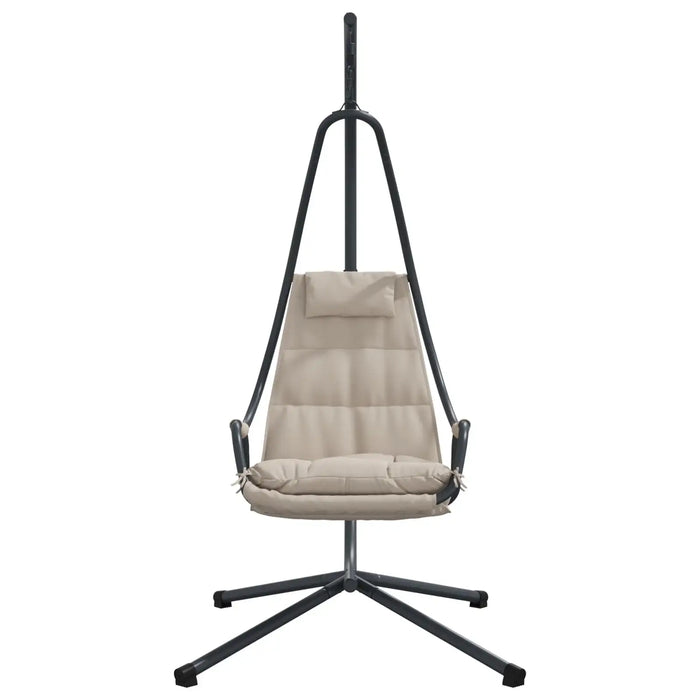 Hanging Chair Taupe Steel Metal | Height-Adjustable Features for Balcony Patio Relaxation - Little and Giant Explorers vidaXL