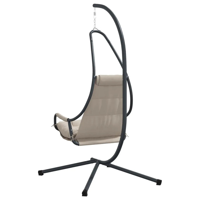 Hanging Chair Taupe Steel Metal | Height-Adjustable Features for Balcony Patio Relaxation - Little and Giant Explorers vidaXL