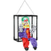 Hanging Clown in Cage – Animated Halloween Decoration | Red LED Eyes and Creepy Laugh OUTSUNNY - Little and Giant Explorers Outsunny