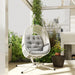 Hanging Egg Chair with Lumbar Pillow in Light Grey - Little and Giant Explorers Outsunny