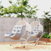 Hanging Egg Chair with Lumbar Pillow in Light Grey - Little and Giant Explorers Outsunny