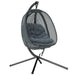 Hanging Egg Chair with Stand – Dark Grey and Black | Foldable Basket and Cup Holder OUTSUNNY - Little and Giant Explorers Outsunny