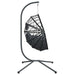 Hanging Egg Chair with Stand in Anthracite and Rattan - Little and Giant Explorers vidaXL