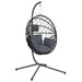 Hanging Egg Chair with Stand in Anthracite and Rattan - Little and Giant Explorers vidaXL