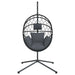 Hanging Egg Chair with Stand in Anthracite and Rattan - Little and Giant Explorers vidaXL