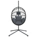 Hanging Egg Chair with Stand in Anthracite and Rattan - Little and Giant Explorers vidaXL