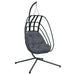 Hanging Egg Chair with Stand in Anthracite and Steel - Little and Giant Explorers vidaXL