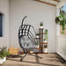 Hanging Egg Chair with Stand in Anthracite and Steel - Little and Giant Explorers vidaXL