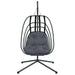 Hanging Egg Chair with Stand in Anthracite and Steel - Little and Giant Explorers vidaXL