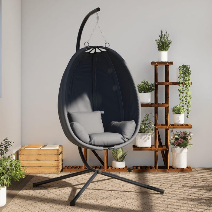 Hanging Egg Chair with Stand in Anthracite - Little and Giant Explorers vidaXL