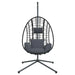 Hanging Egg Chair with Stand in Anthracite, Rattan and Steel - Little and Giant Explorers vidaXL