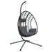 Hanging Egg Chair with Stand in Anthracite, Rattan and Steel - Little and Giant Explorers vidaXL