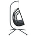 Hanging Egg Chair with Stand in Anthracite, Rattan and Steel - Little and Giant Explorers vidaXL