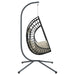 Hanging Egg Chair with Stand in Beige and Rattan - Little and Giant Explorers vidaXL