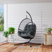 Hanging Egg Swing Chair - Dark Grey | Cushions and Adjustable Chain – Breathable Mesh OUTSUNNY - Little and Giant Explorers Outsunny