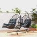 Hanging Egg Swing Chair - Dark Grey | Cushions and Adjustable Chain – Breathable Mesh OUTSUNNY - Little and Giant Explorers Outsunny