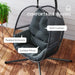 Hanging Egg Swing Chair - Dark Grey | Cushions and Adjustable Chain – Breathable Mesh OUTSUNNY - Little and Giant Explorers Outsunny