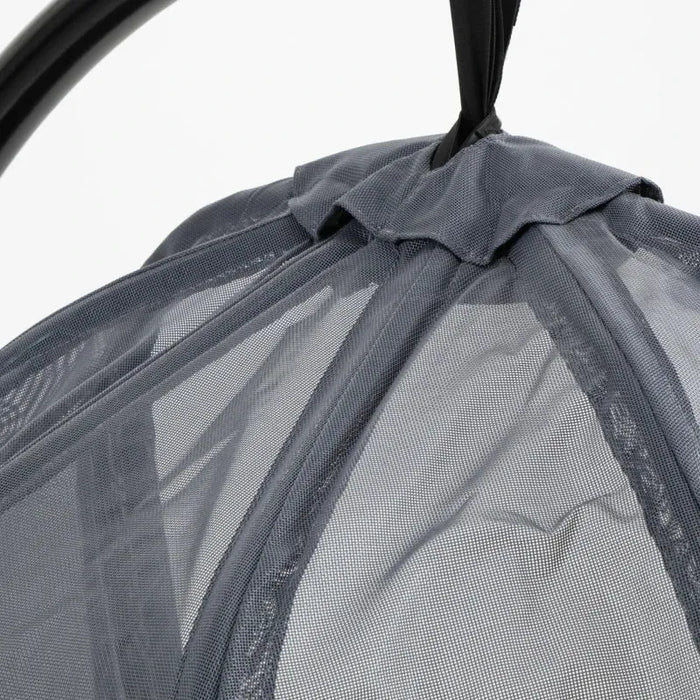 Hanging Egg Swing Chair with Stand – Black and Grey | Folding Basket, Cushion and Pocket OUTSUNNY - Little and Giant Explorers Outsunny