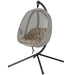 Hanging Egg Swing Chair with Stand – Khaki | Folding Basket, Cushion and Safety Tether OUTSUNNY - Little and Giant Explorers Outsunny