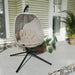 Hanging Egg Swing Chair with Stand – Khaki | Folding Basket, Cushion and Safety Tether OUTSUNNY - Little and Giant Explorers Outsunny