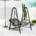 Rattan Hanging Swing Seat with Stand and Seat Cushion in Light Grey - Little and Giant Explorers Outsunny