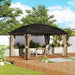 Hardtop Gazebo Canopy with Metal Roof and Netting (3 x 4m) - Little and Giant Explorers Outsunny