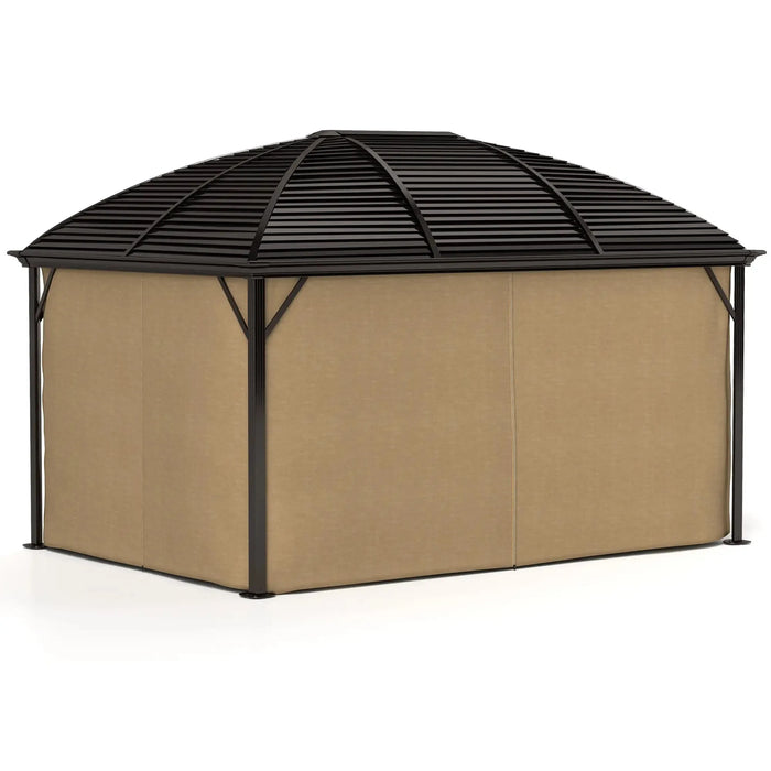 Hardtop Gazebo Canopy with Metal Roof and Netting (3 x 4m) - Little and Giant Explorers Outsunny