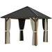 Hardtop Gazebo with Galvanised Steel Roof and Water Gutter (3 x 3m) - Little and Giant Explorers Outsunny