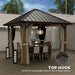 Hardtop Gazebo with Galvanised Steel Roof and Water Gutter (3 x 3m) - Little and Giant Explorers Outsunny